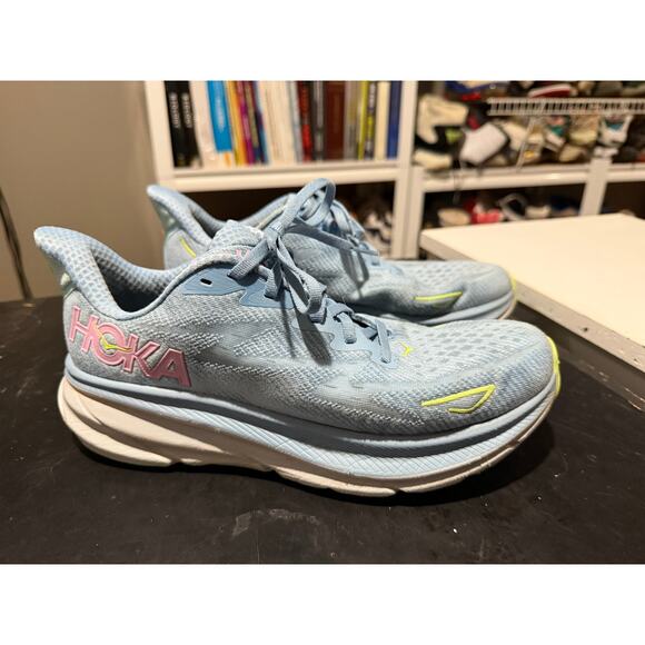 Hoka One One Women's Clifton 9 Blue Green Pink size 10 - Picture 1 of 8